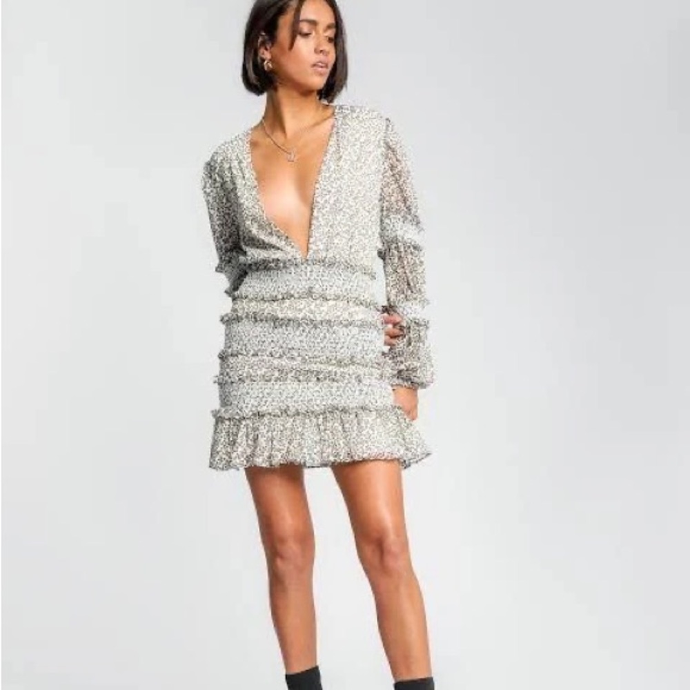 Elegant Black and White Mini Dress
